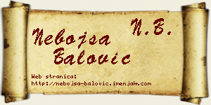 Nebojša Balović vizit kartica